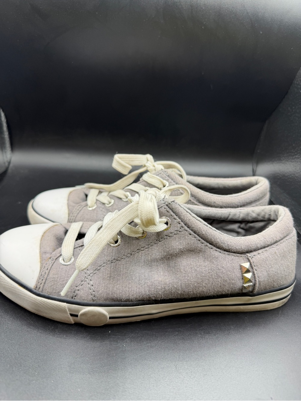 G by Guess Women's Casual Gray Canvas Lace-Up Sneakers